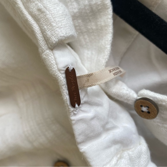 Free People Cotton/Linen White Dress size large - Picture 3 of 11